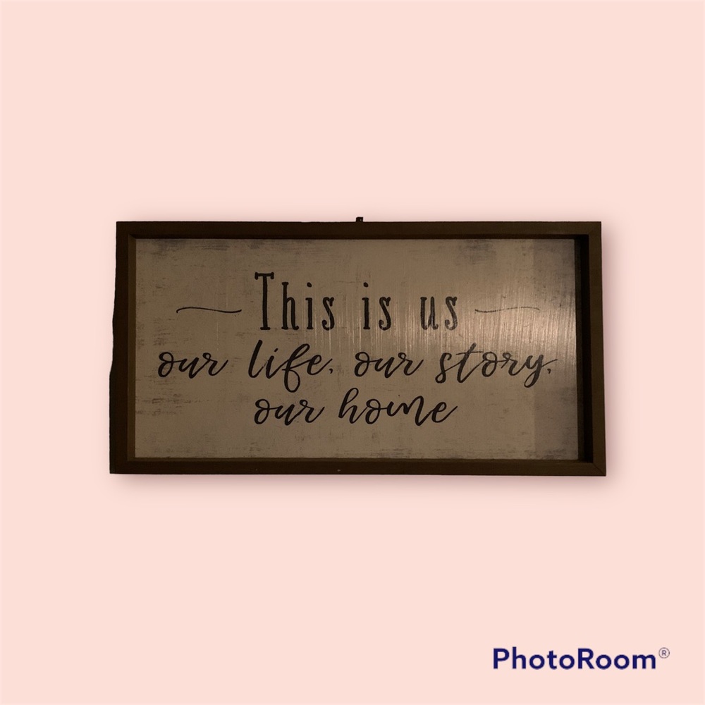 Large THIS IS US wood wall family/life sign *cross posted*